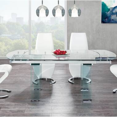 Brayden Studio® Poirier Glass Top Dining Table & Reviews