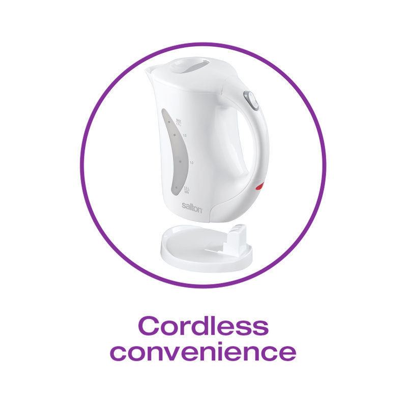 Salton 1.8 Qt. Cordless Jug Kettle, White
