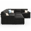 Canapé-lit d'angle Belrose en forme de U avec lit gigogne et rangement pour salon, noir-1849151008