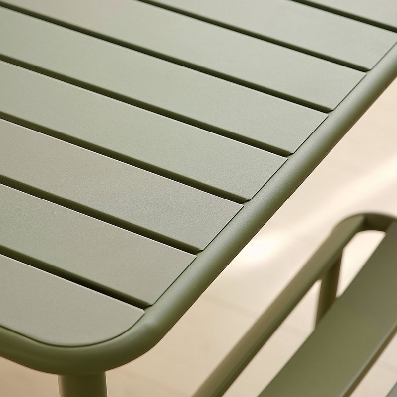Longue table de salle à manger d'extérieur Villa Courtyard, Vert
