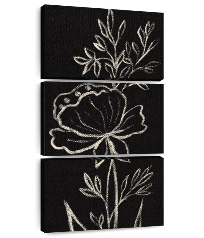 Black Floral, 38" H x 18" W