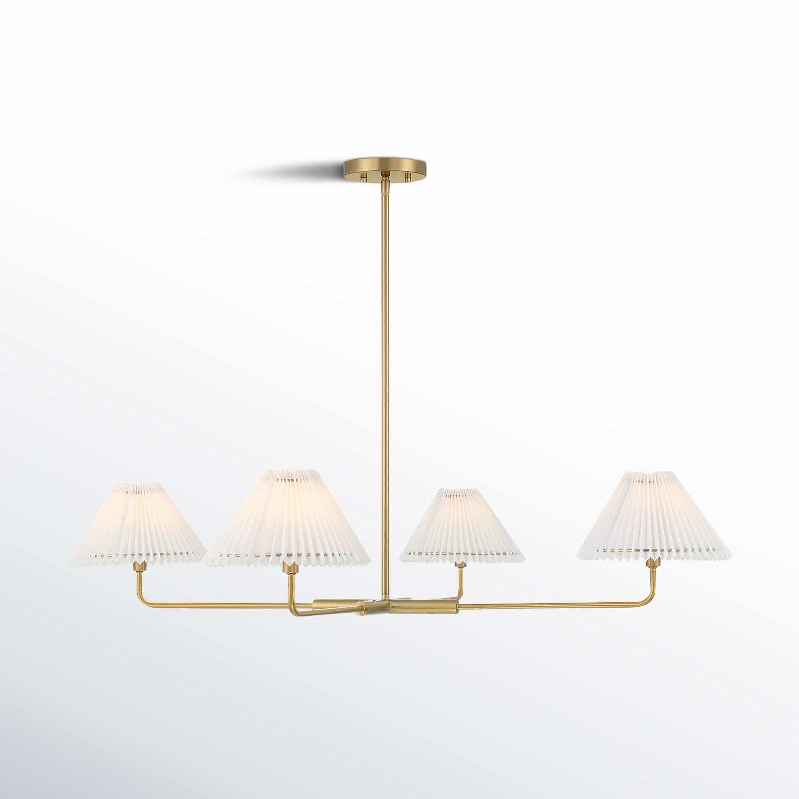 Pearson 4-Light Chandelier, Natural Brass