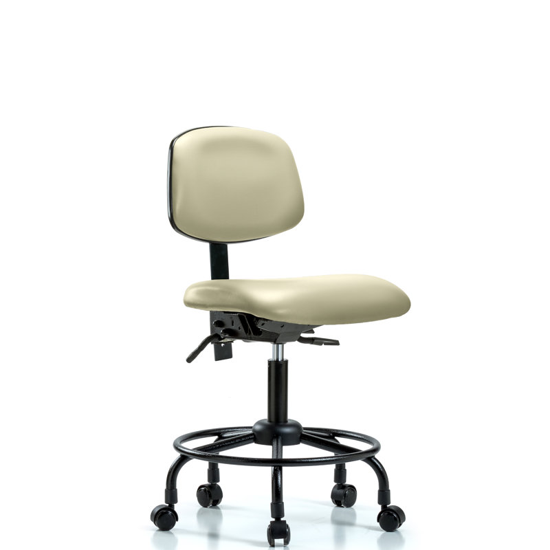 Kacey Vinyl Drafting Chair, Adobe, Glides, Not Included