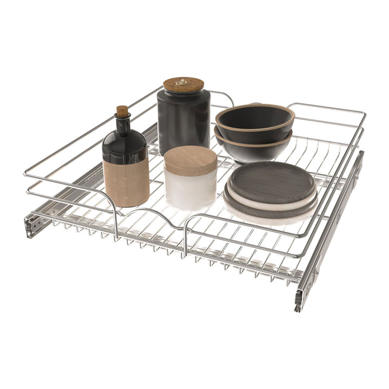 Rev-A-Shelf Pullout Basket Organizer for Kitchen or Vanity Cabinets , 21" W, 22" D