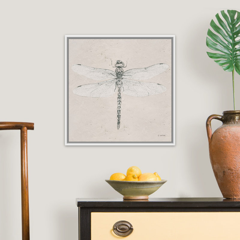 «Soft Summer Sketches VI», reproduction sur toile, Cadre flottant blanc, H 22 po x l 22 po x P 1,75 po