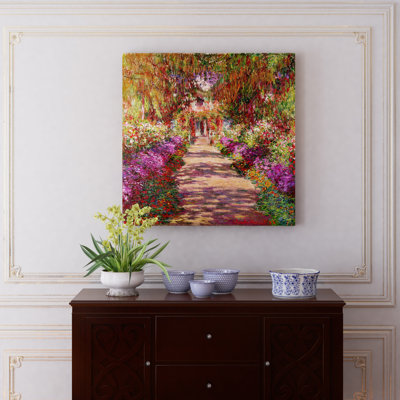 «A Pathway in Monet's Garden, Giverny 1902» par Claude Monet, reproduction d'art sur toile tendue