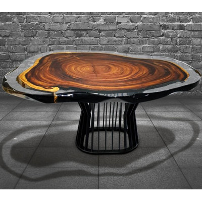 Hypnos Walnut Metal Base Dining Table