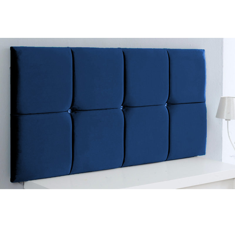 Upholstered Headboard, Small Single (2'6), Blue Velvet