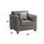 Chaise en lin gris anthracite Laurissa avec 3 coussins