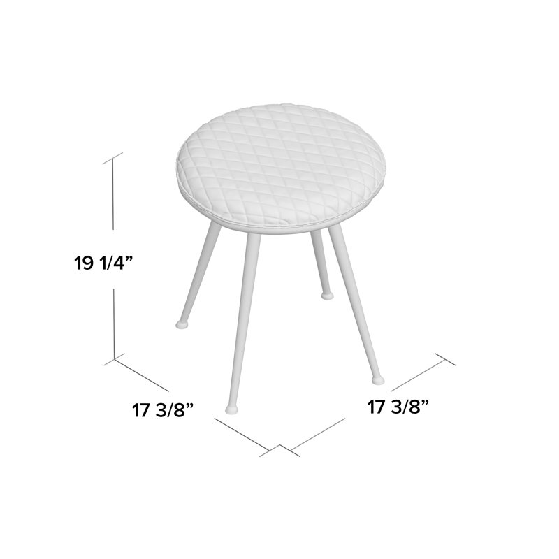 Debria Steel Accent Stool, Light Gray