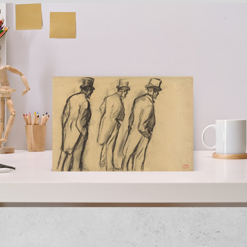 Trois études de Ludovic Halévy debout, vers 1880. Estampe d'art mural contemporaine abstraite impressionniste.