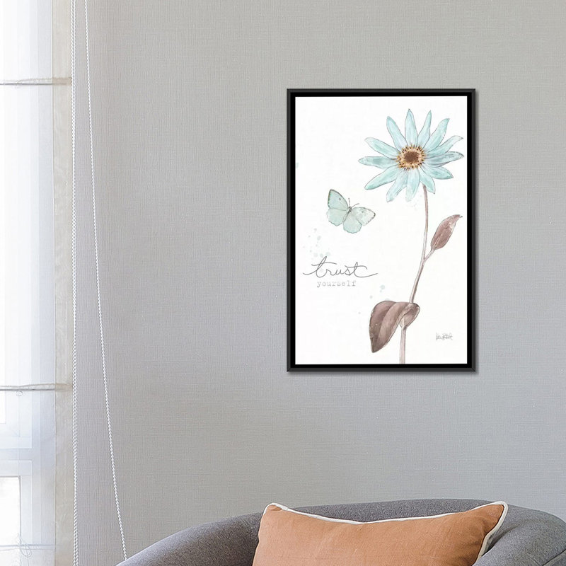 « bits of blue iii », reproduction sur toile tendue, H 26 po x l 18 po x P 1,5 po, Toile avec cadre noir, Pas de tapis