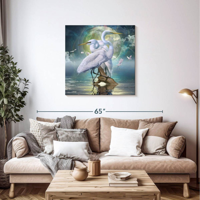 Brampt Celestial Egrets I, 36" H x 36" W