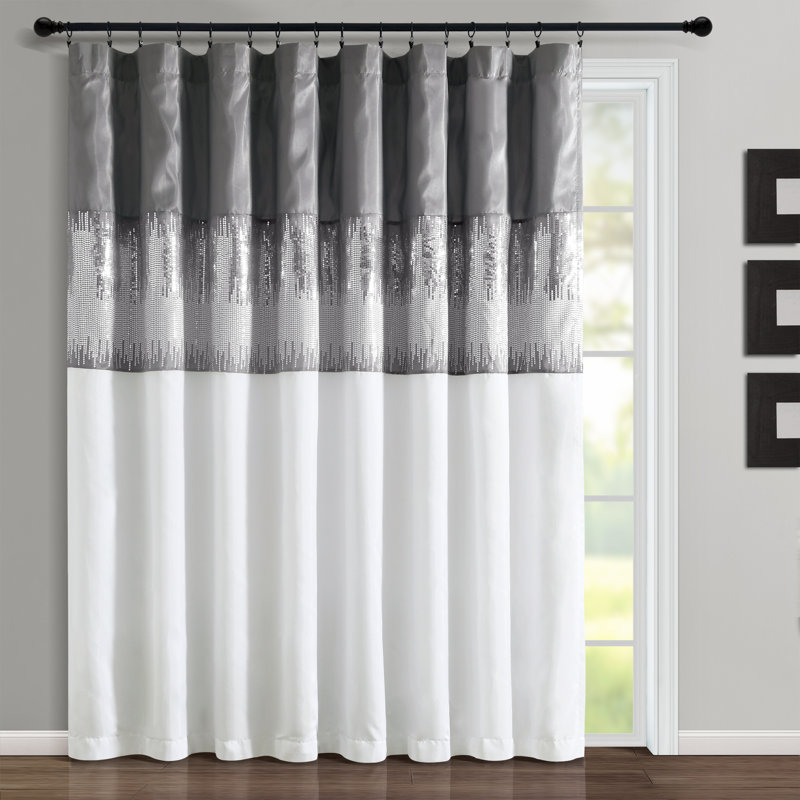 Semi Sheer Curtain Single Panel, Gray