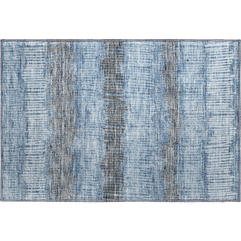 Premium Machine Washable Prisco Blue Rug, Rectangle 1'8" x 2'6"