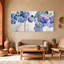 Plantes et fleurs, hortensias, ensemble de 3 reproductions d'art sur toile-899763421