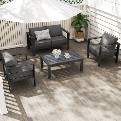 Arnhildur 4 - Person Patio Conversation Set with Cushions