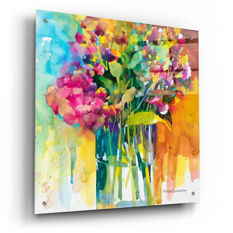 «Bright Bouquet» par Annelein Beukenkamp, art mural en verre acrylique, H 24 po x l 24 po x P 0,2 po