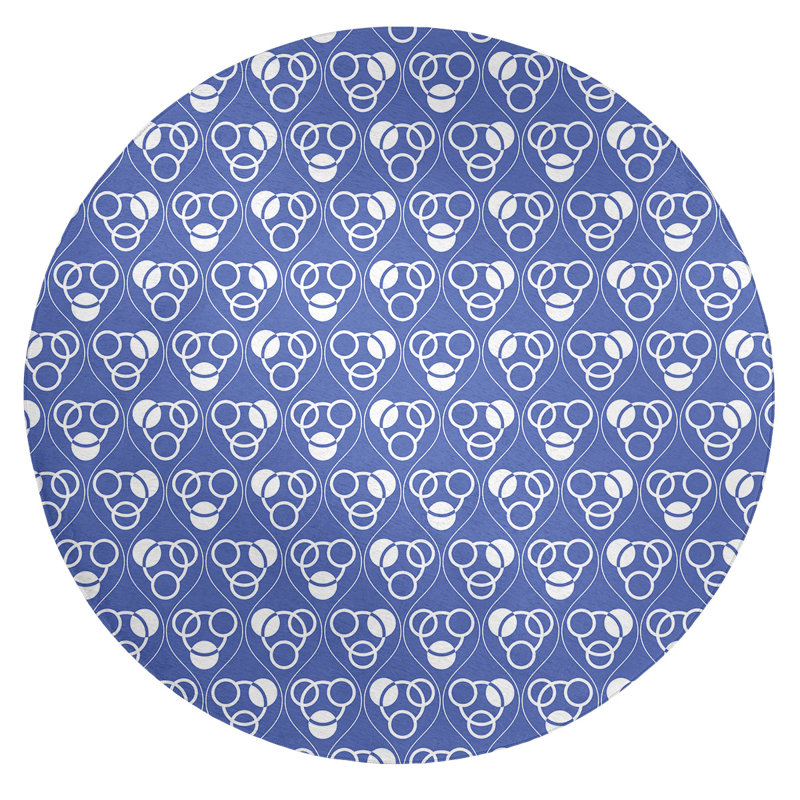 Chenille Geometric Indoor Rug, Round 5'