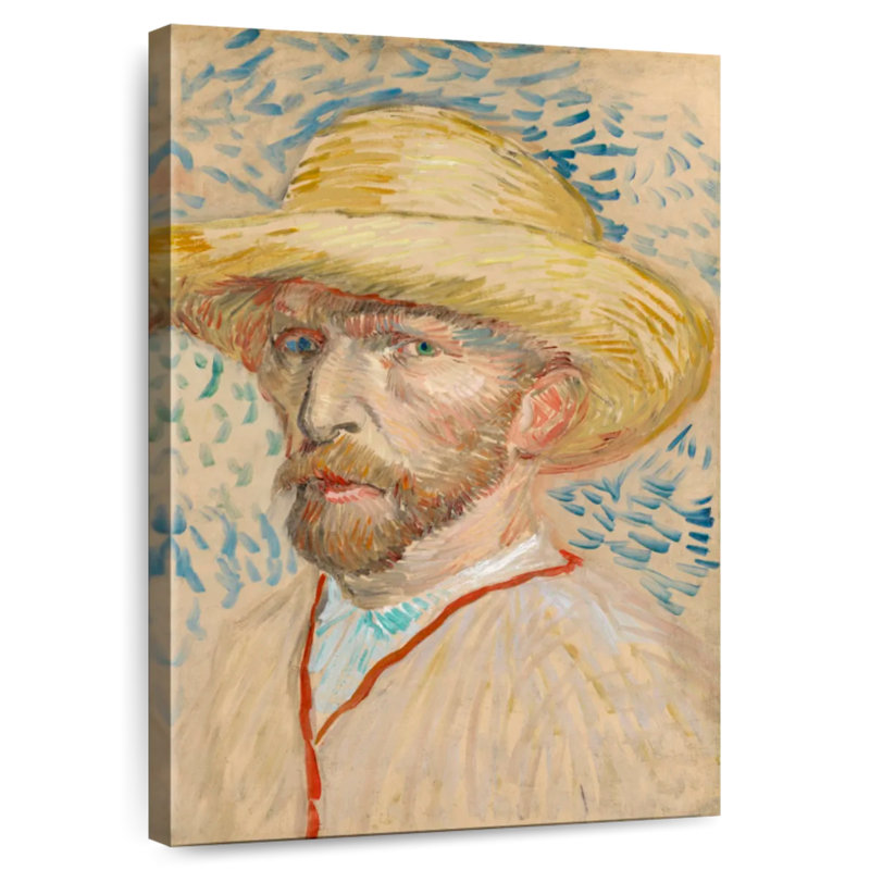Autoportrait Leisha avec chapeau de paille, H 24 po x l 16 po