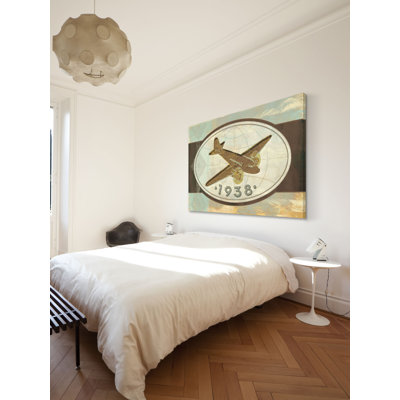Vintage Plane 1938 by Alan Hopfensperger - Wrapped Canvas Painting