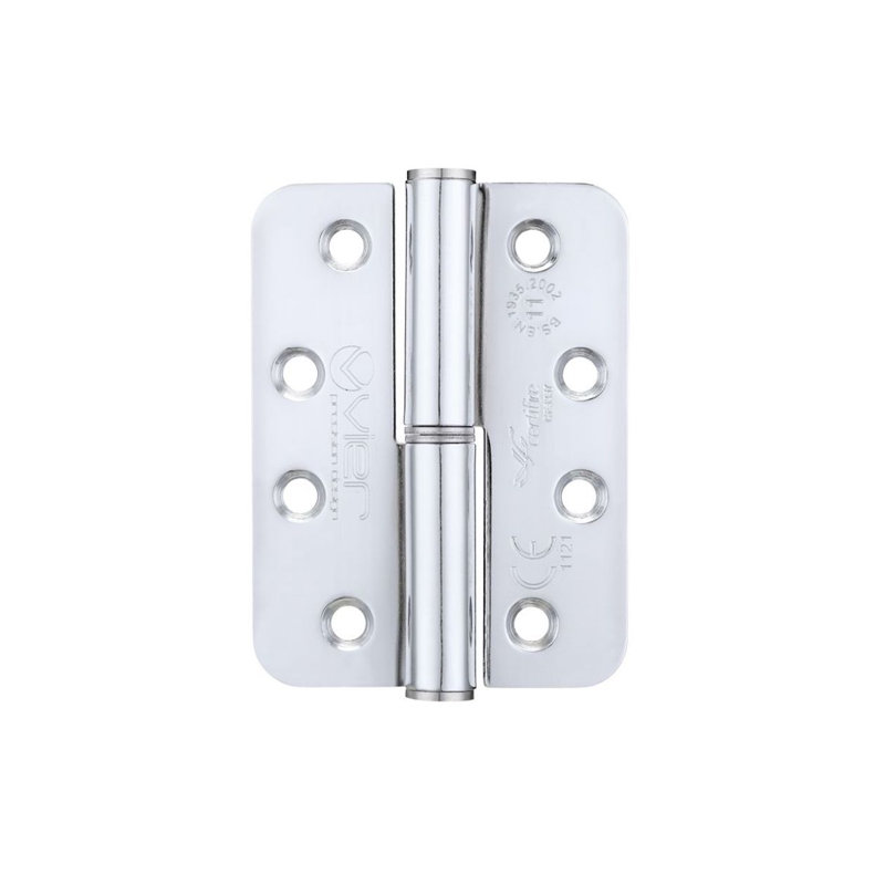 10.2cm H x 7.6cm W Butt Bearing Pair Door Hinges, Polished Chrome