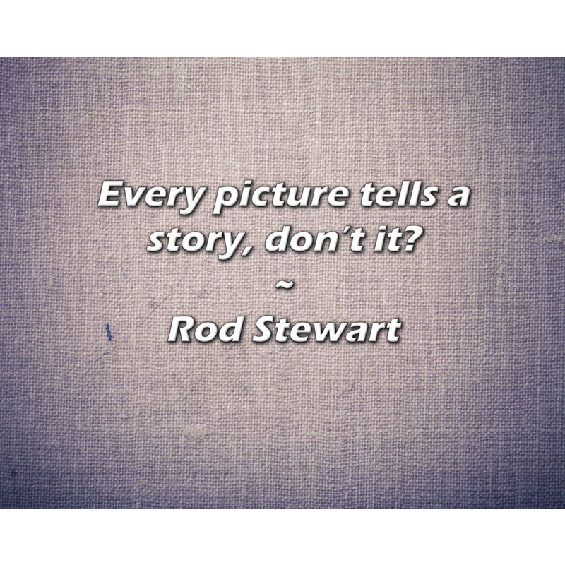 Rod Stewart Citation: Chaque photo raconte une histoire, n'est-ce pas?, H 26 po x l 32 po
