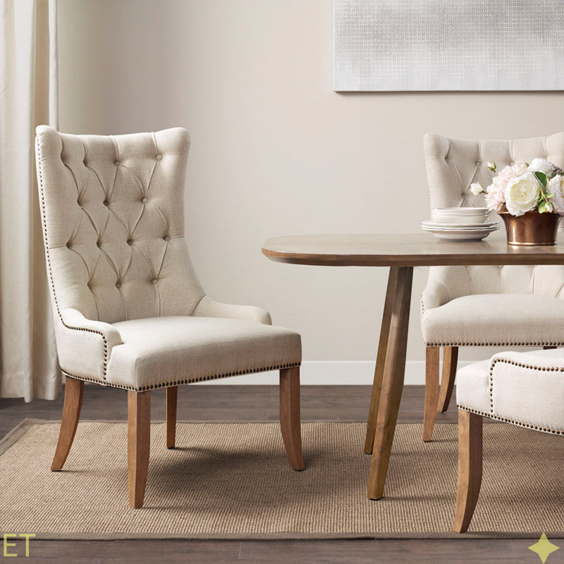 Button Tufted Captain Accent Chair