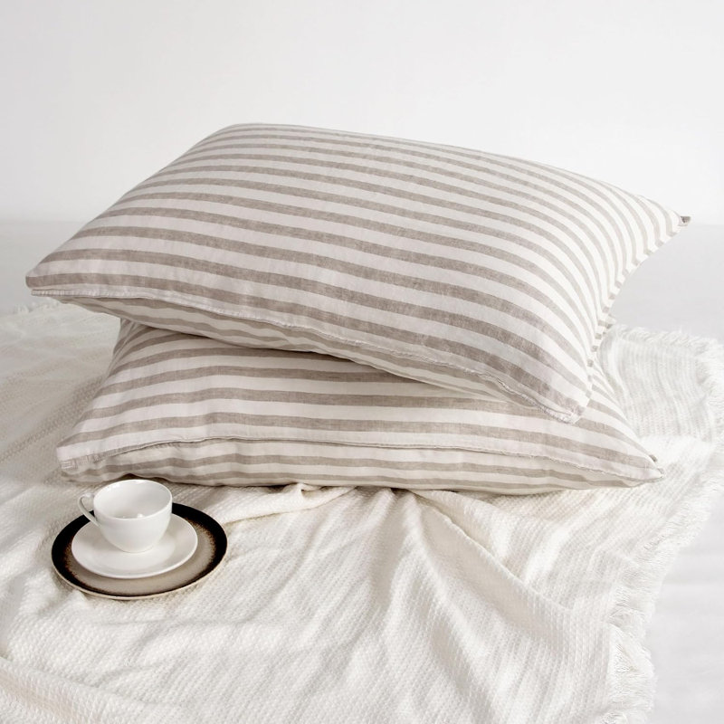 Striped Linen Pillow Cases