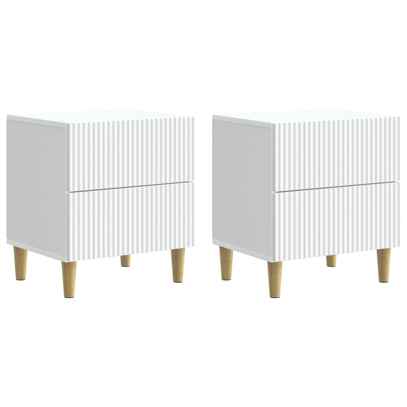 43cm W Manufactured Wood Bedside Table, White