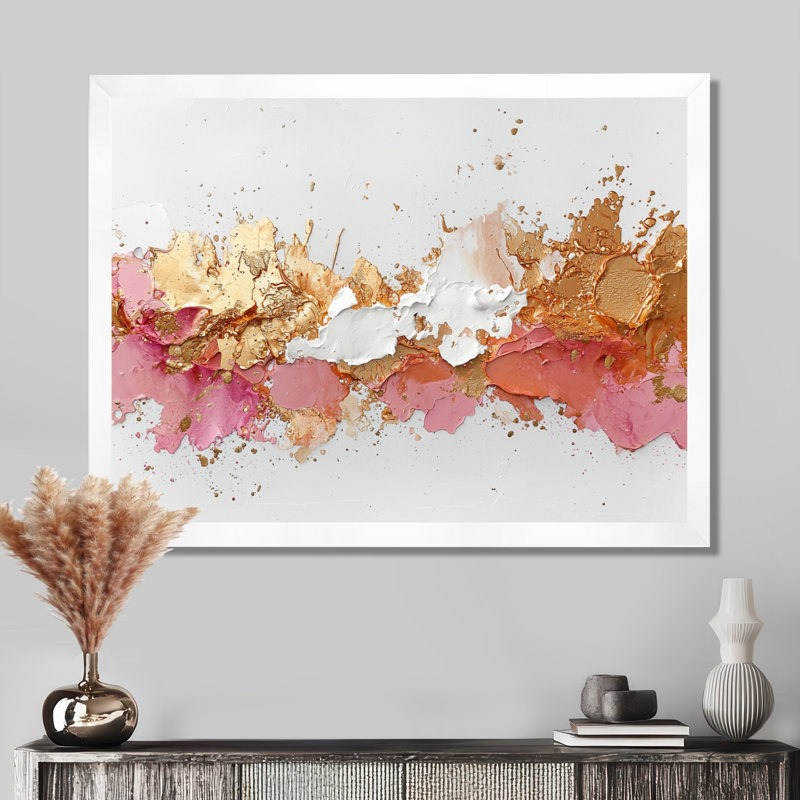 Ammerman - Abstract Large Wall Art, Cadre simple, H 12 po x l 20 po, Blanc