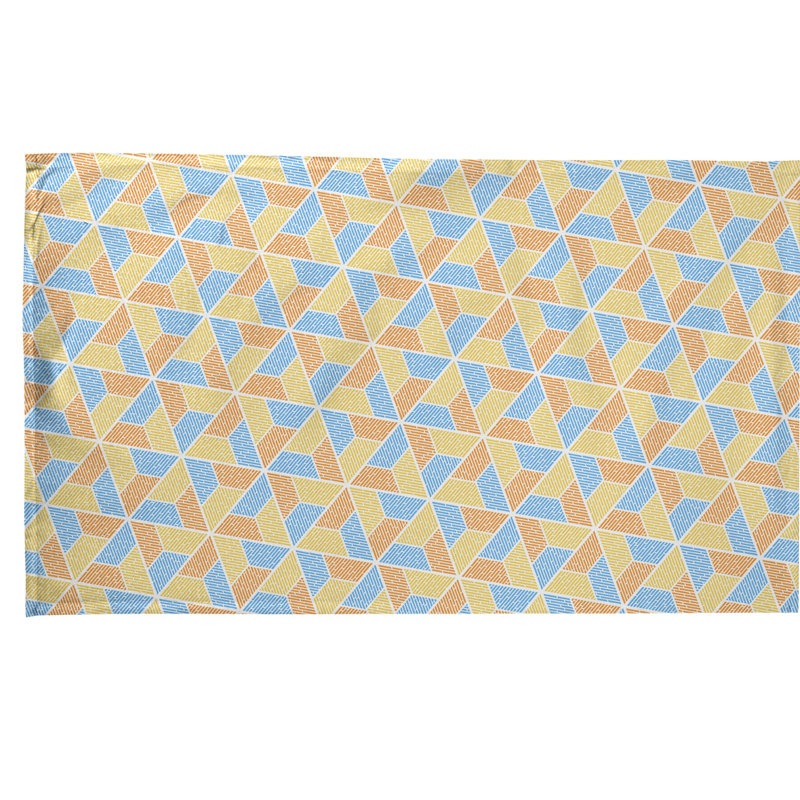 Serviette à thé trapézoïdals Mcguigan, Sergé de coton, Jaune / Bleu