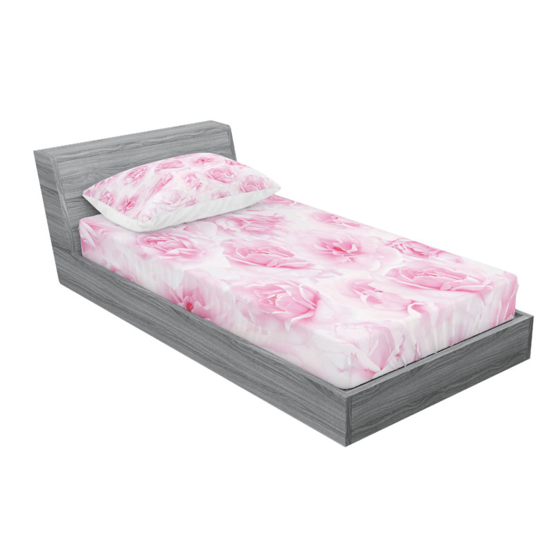 Microfiber Floral Sheet Set, Twin Sheet Set with Fitted Sheet