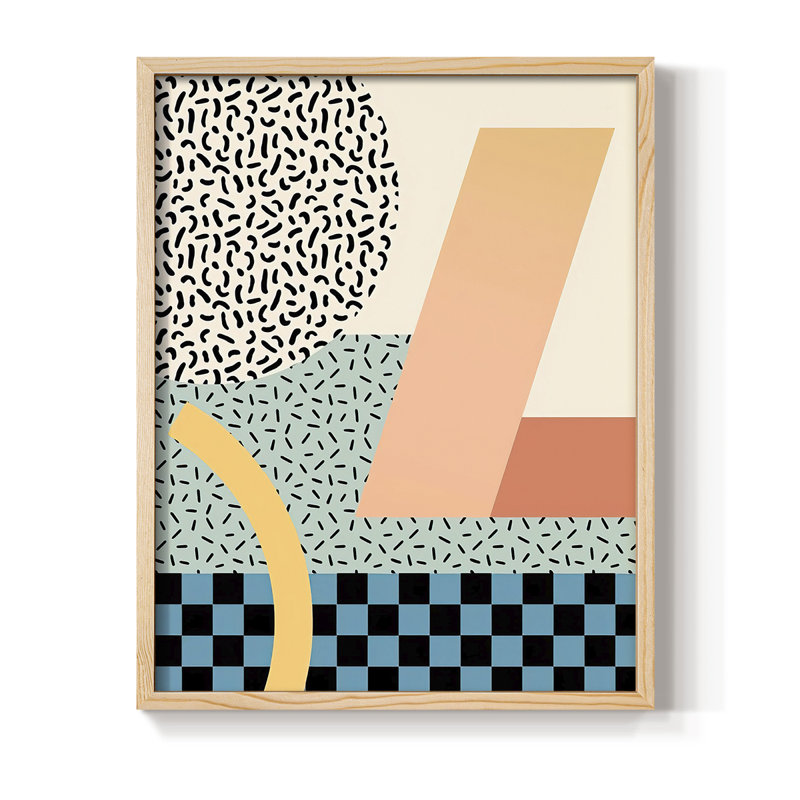 Modern Memphis IV Framed Print - Solid Wood, 30" H x 24" W