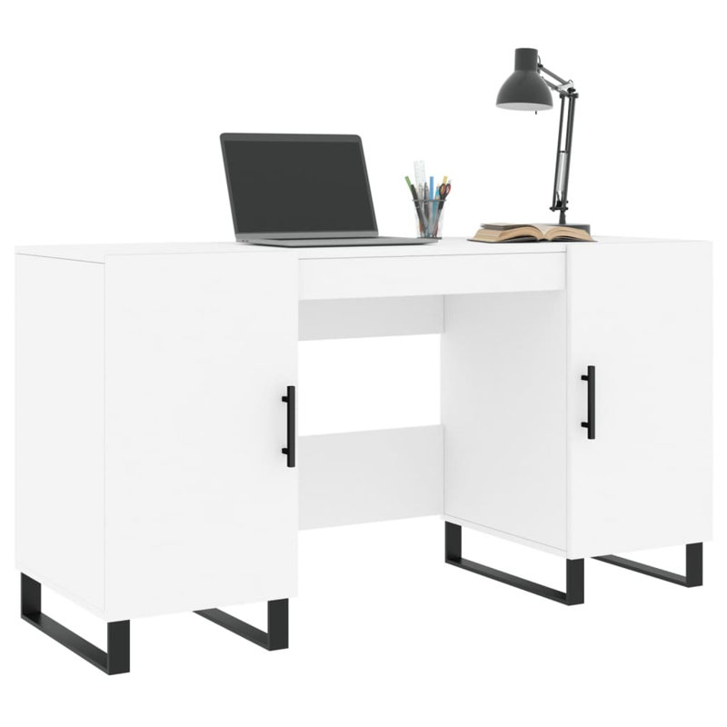 Amear Metal Base Computer Desk, White