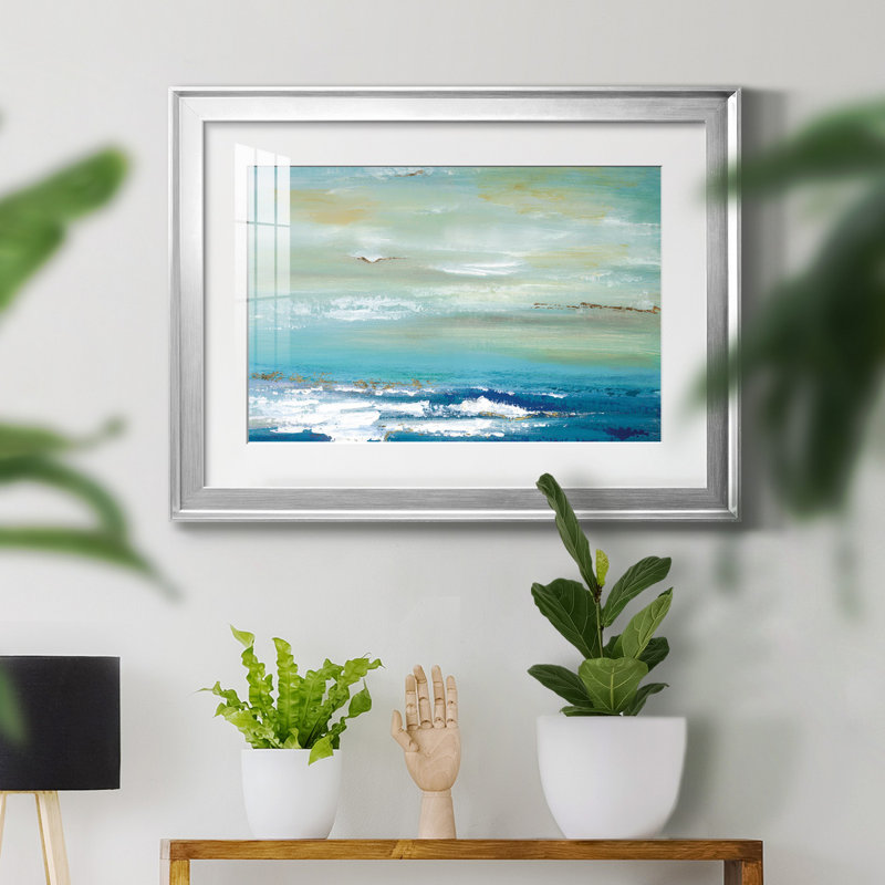 Horizon lointain - Peinture encadrée, Argent, H 22,5 po x l 30,5 po x P 1,5 po