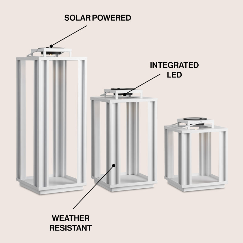 Lanternes à énergie solaire intégrées et intégrées à l'intérieur et à l'extérieur Leland, Blanc