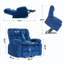 Fauteuil inclinable surdimensionné avec repose-tête rembourré et relevable avec fonctions de massage et de chaleur-499442954