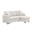 Canapé modulaire en mélange de lin avec lit escamotable et rangement pour chaise longue-972932773
