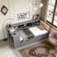 Lit plateforme simple en bois avec tablettes de rangement et tiroirs-538122437-538122442