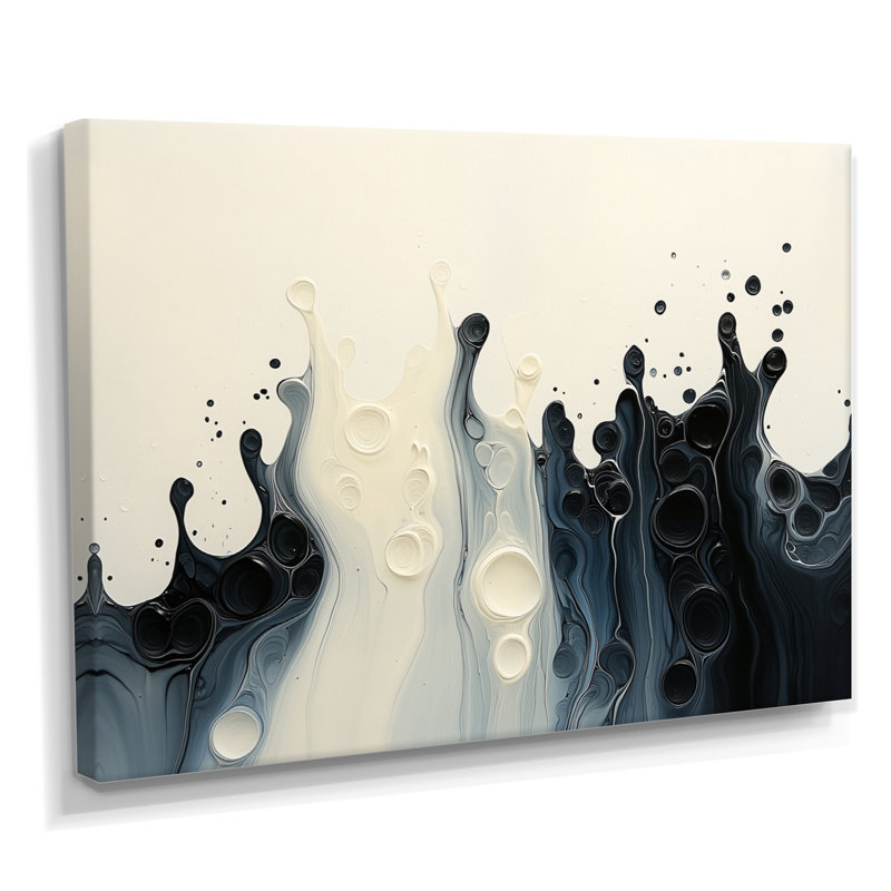 «Drip Paint Wave», rythmique, éclaboussures de sérénité, H 30 po x l 40 po, Toile tendue, Ne s’applique pas
