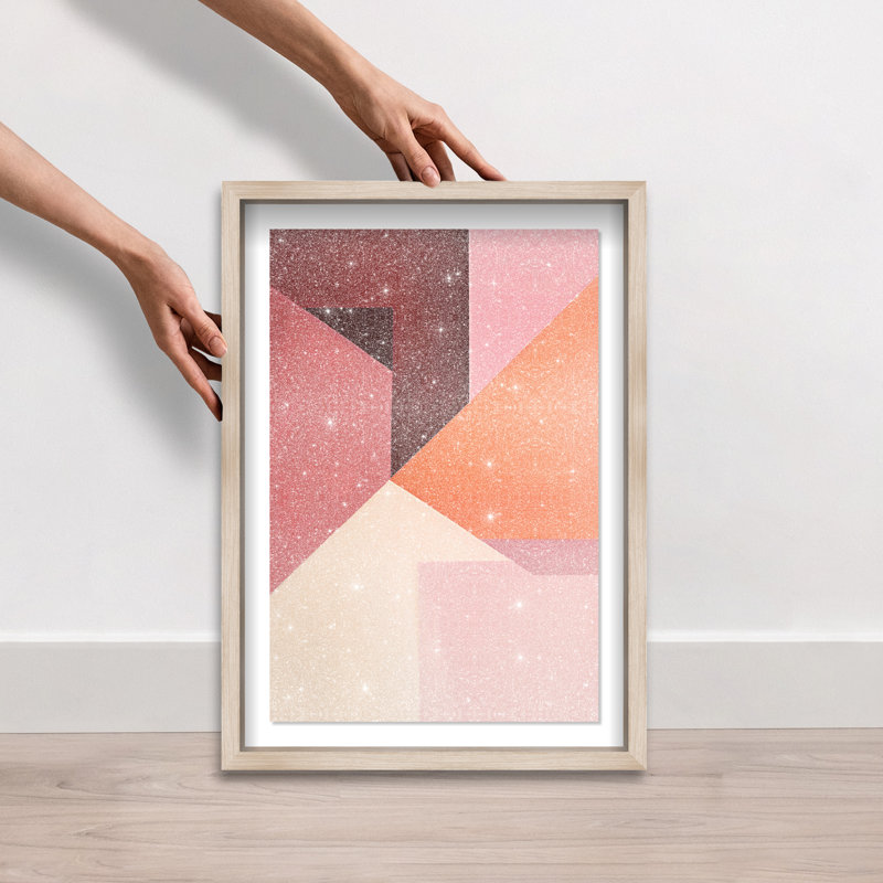 Berry Juice Shadowbox Abstract Print by Oliver Gal, Black Frame, 10 x 15, 25.5"H x 17.5"W, Natural Oak Frame