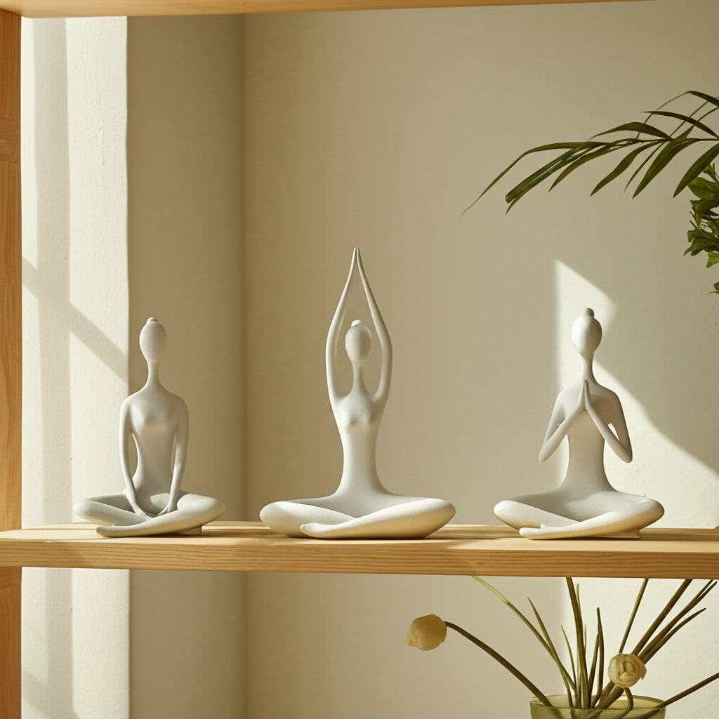 Laroche Figurines Resin Polyresin Modern Yoga Sculptures 13 10 Inch for Home Office Bedroom Living Room Set of 3 Dakota Fields