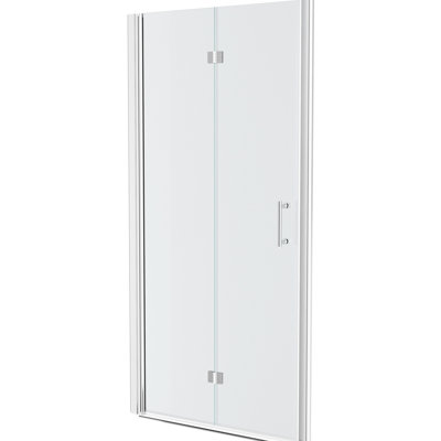 Porte de douche pliante l 34 po x H 72 po avec verre trempé - Installation flexible Améliorez l'ambiance de la salle de bain