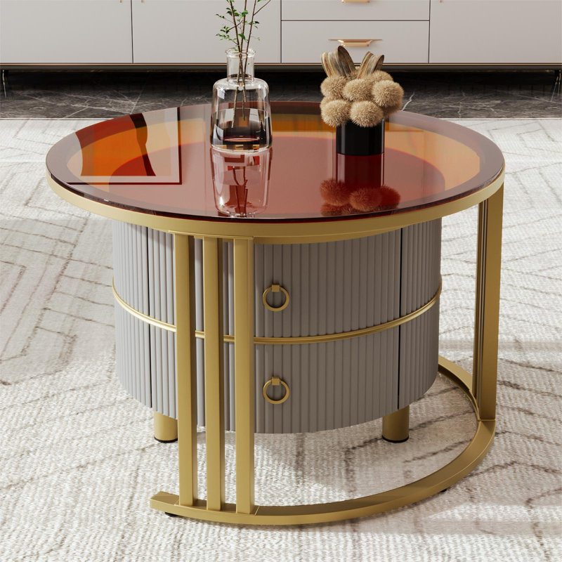 Aveanna Coffee Table with Storage, Grey, Brown/White