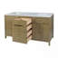 Meuble-lavabo double 72 po avec plateau en quartz Celine, chêne clair-1912960745