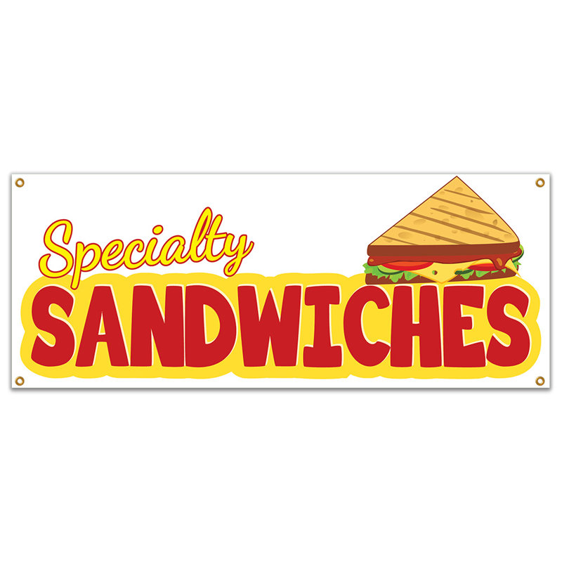 Bannière Specialty Sandwiches 18 po x 48 po