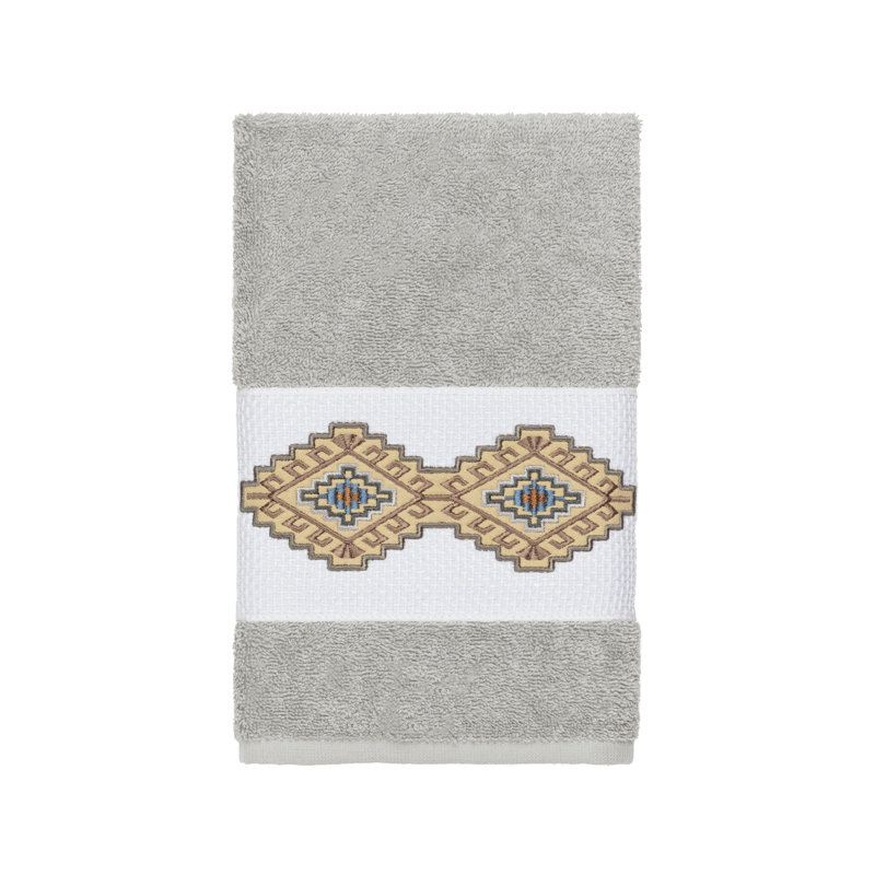 Gianna Turkish Cotton Midweight Hand Towel, Light Gray