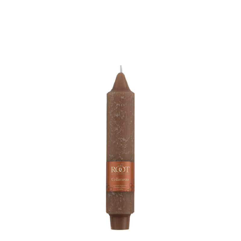 Portobello Brown Beeswax Taper Candle Set of 4