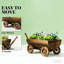 Petit chariot à fleurs brouette, jardinière mobile en bois